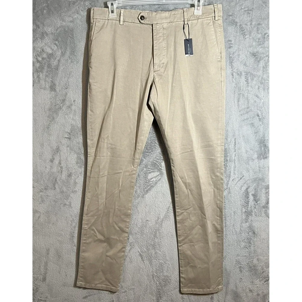 Peter Millar Collection Concorde Flat Front‎ Pants Khaki Men's Size 38 x 36 NWT